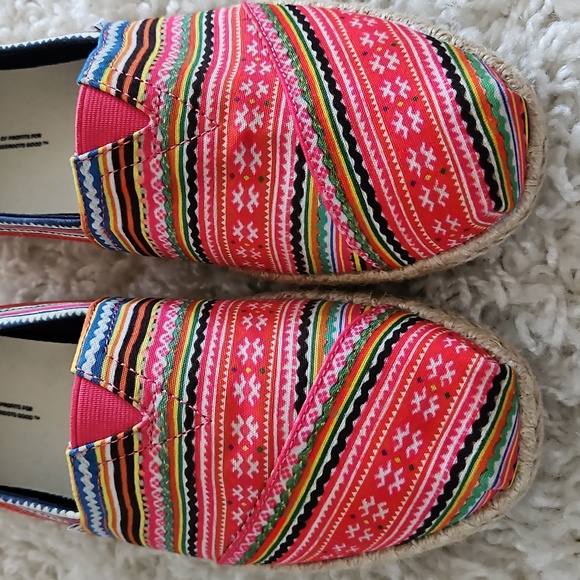 New TOMS Alpargata Rope Slip on Flats Loafer Pink Multicolored Size 9.5 - Picture 14 of 15